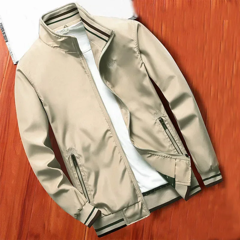 Veste à la mode manteaux décontracté nouveau printemps hommes couleur unie vestes col montant hommes veste d'affaires vêtements d'extérieur pour hommes marque vêtements