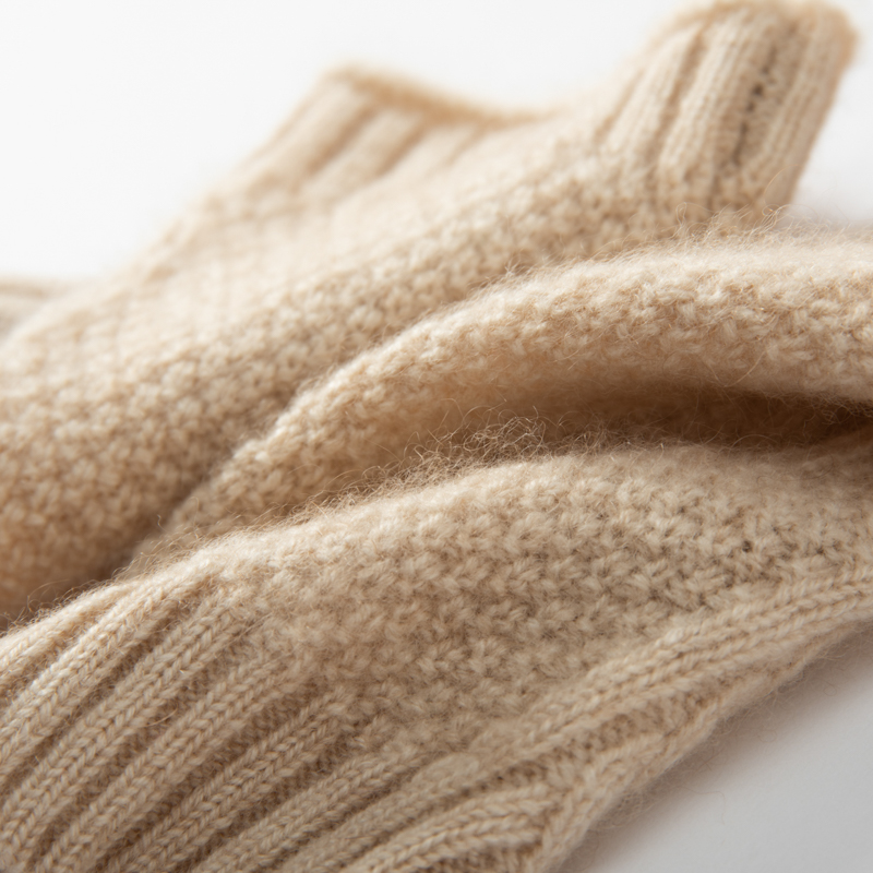 2025 femmes hiver mode pur cachemire demi-doigt gants femmes hiver tricot mitaines chaud solide tricot Jacquard poignet gants