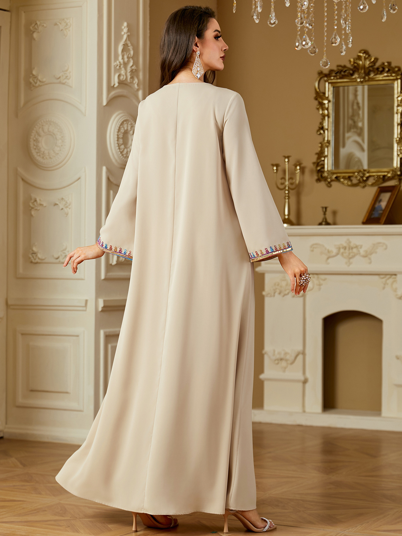 Robe Eid pour femmes Abaya broderie fête robes longues Caftan musulman Robe Jalabiya Ramadan dubaï caftan 2025 robes Largos