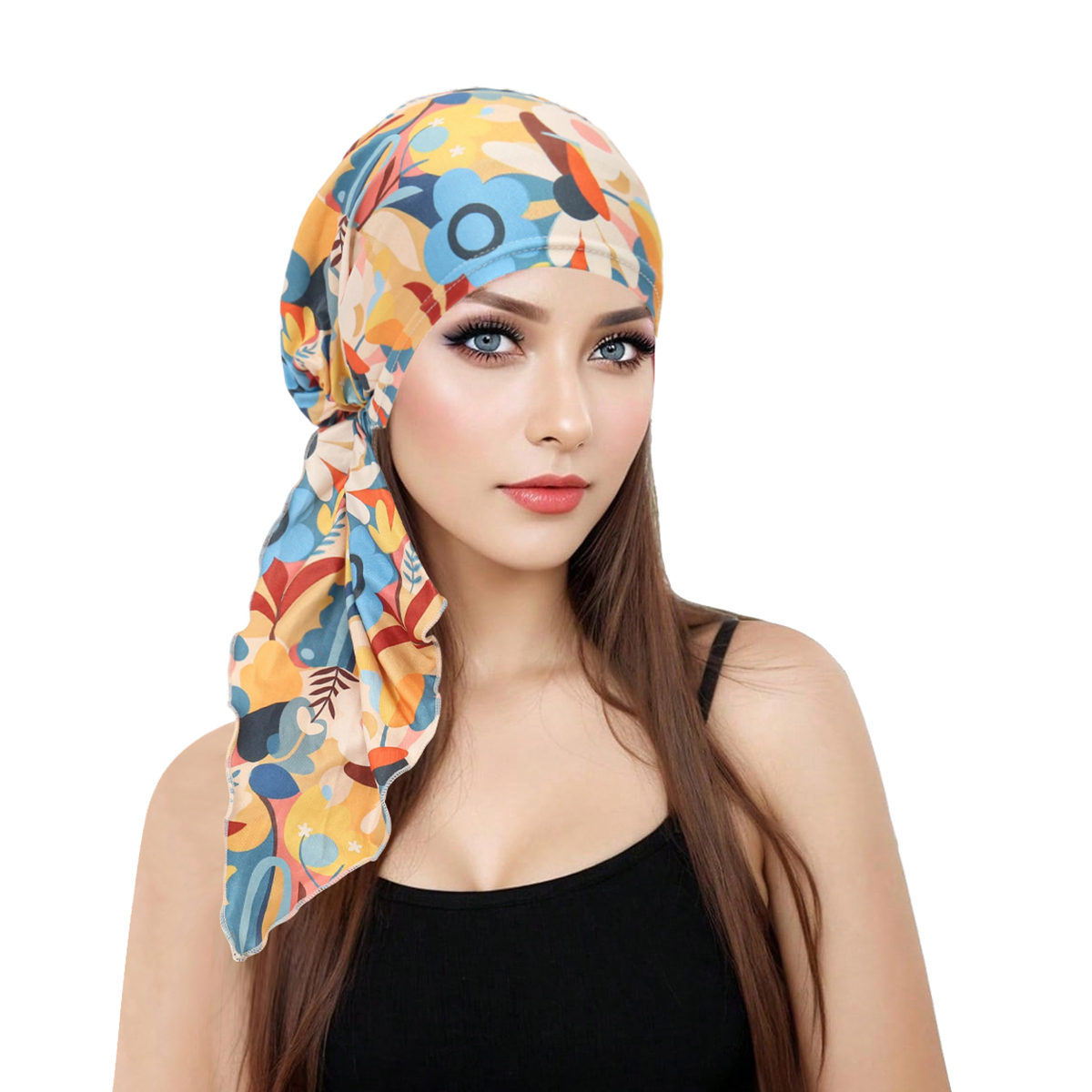 Nouveauté 2026 : Hijabs et turbans imprimés pour femmes musulmanes, foulards à longue traîne, bonnets hijab élastiques et respirants, bonnets chimio pour femmes et filles