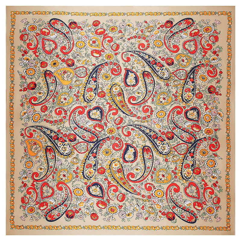 90*90 cm Paisley soie carré écharpe de luxe femmes Satin châle enveloppement Hijab femme cou cheveux foulard Echarpe Bandana sac chaîne