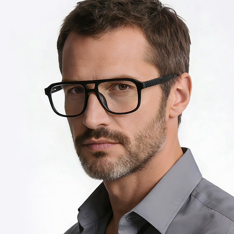 Monture de lunettes carrée classique pour homme en TR90, ultra-légère, avec branches antidérapantes, lunettes fiables pour un confort professionnel et quotidien