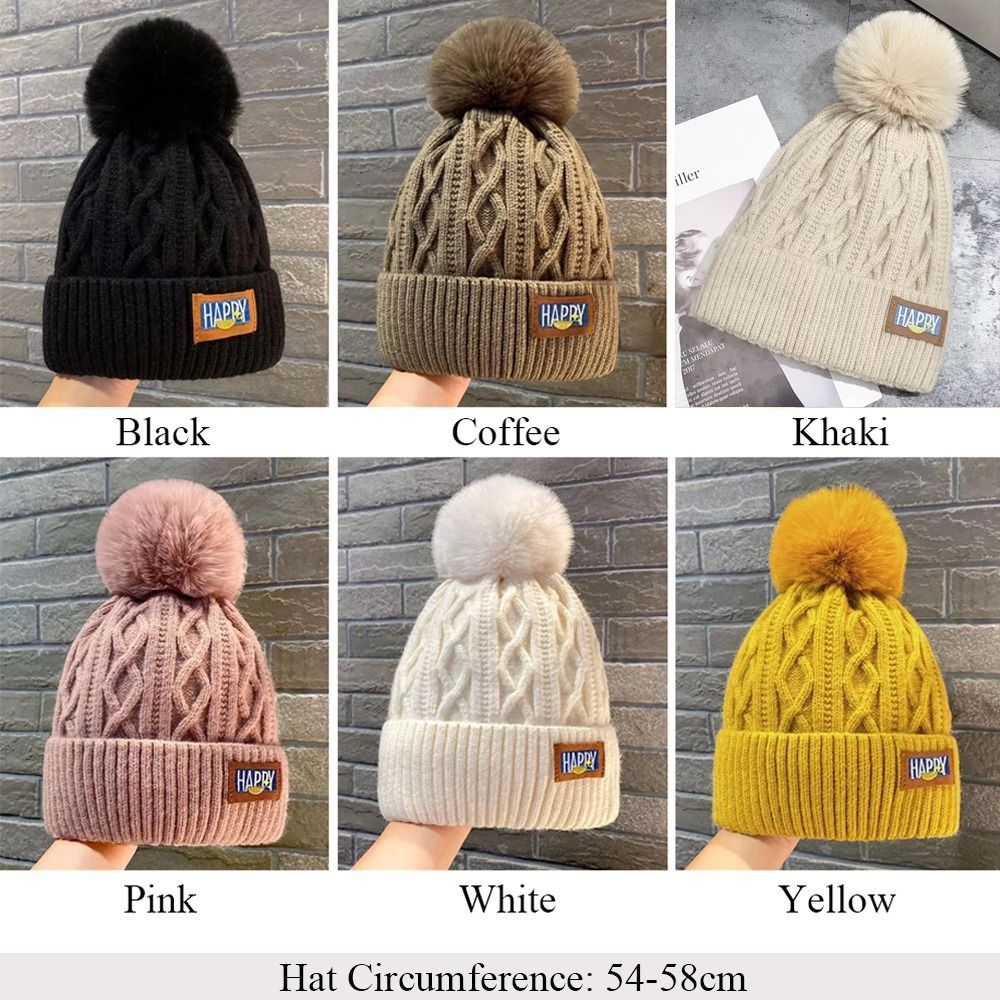 Chapeau d'hiver épais élégant garder au chaud bonnet chapeaux casquette tricotée femmes pompons chapeau Protection des oreilles