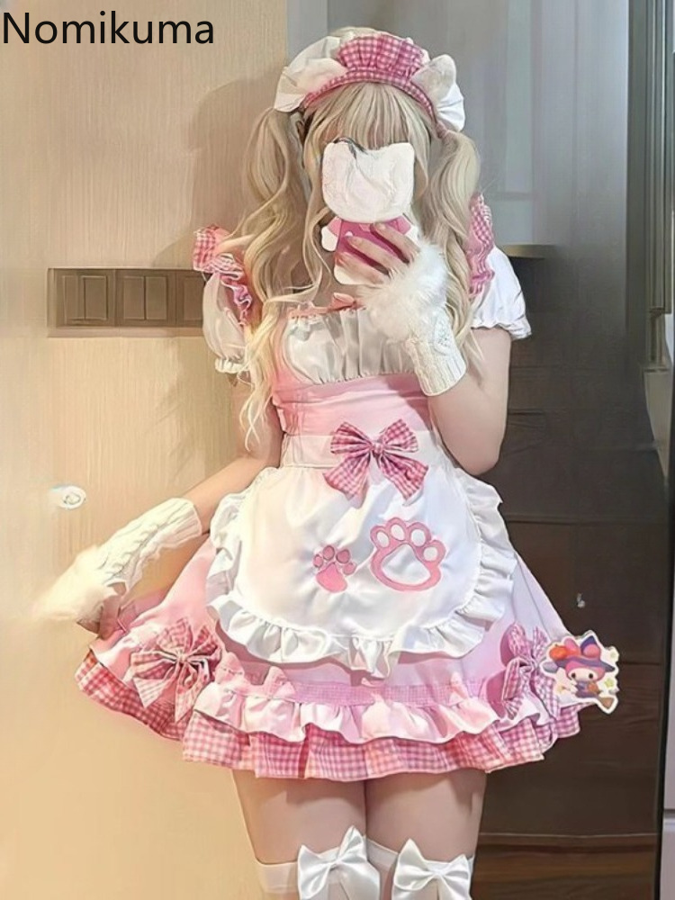 Robe japonaise pour femme, robes d'été pour femmes, style Lolita, 2026 Vestidos De Mujer, mode douce, mini-robe d'été pour cosplay, 49E309