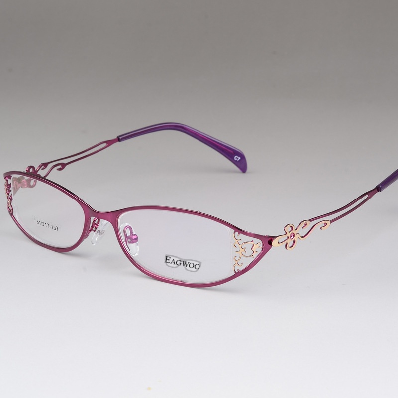 Lunettes de vue en acier inoxydable pour femmes, verres de Prescription élégants, pour lecture, myopie, fleur