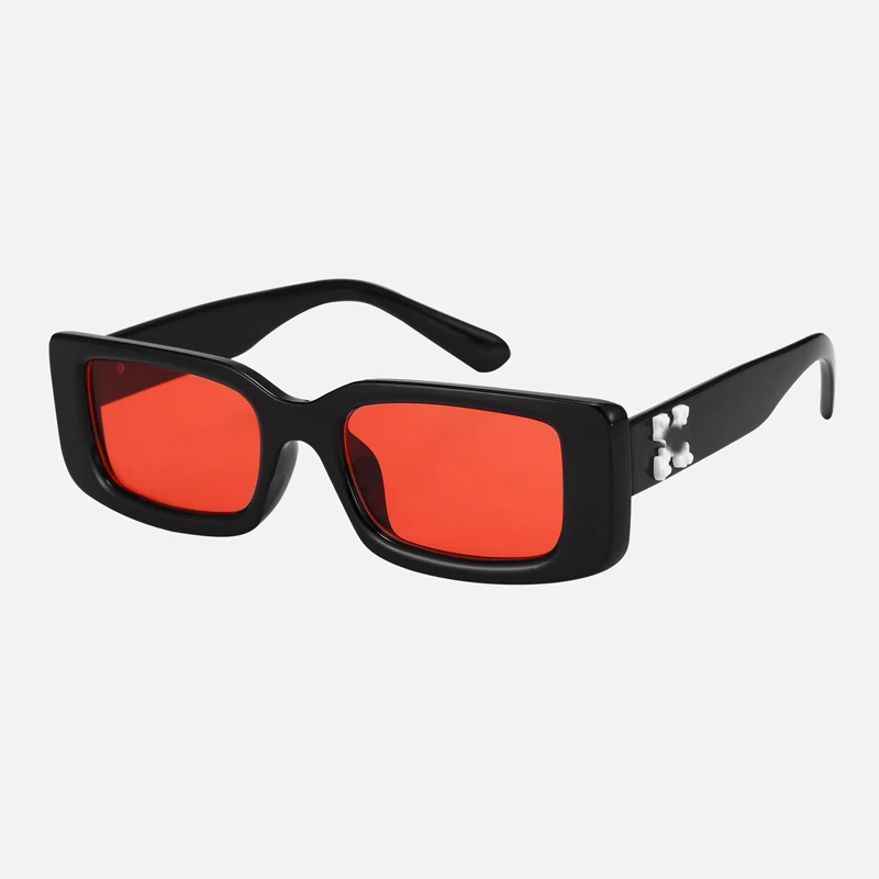 Ensemble de petites lunettes de soleil rectangulaires pour femmes et hommes, nuances carrées, lunettes de soleil rétro, marque de luxe, UV400, 5 pièces