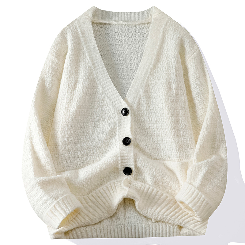 Cardigan en tricot à boutons pour hommes, manteau de finition, Streetwear, sweat-shirt, col en V, pull à la mode, veste en tricot, chemise à manches longues