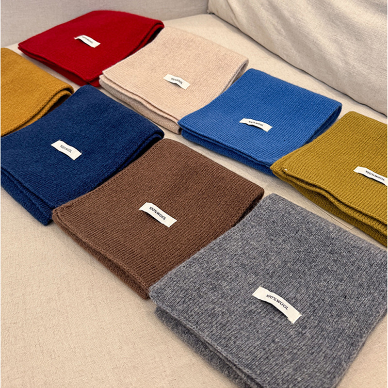 100% laine hiver écharpe pour femmes chaud triangle tricot foulards Hijab solide dame châle enveloppement femme Pashmina Bandana foulards nouveau