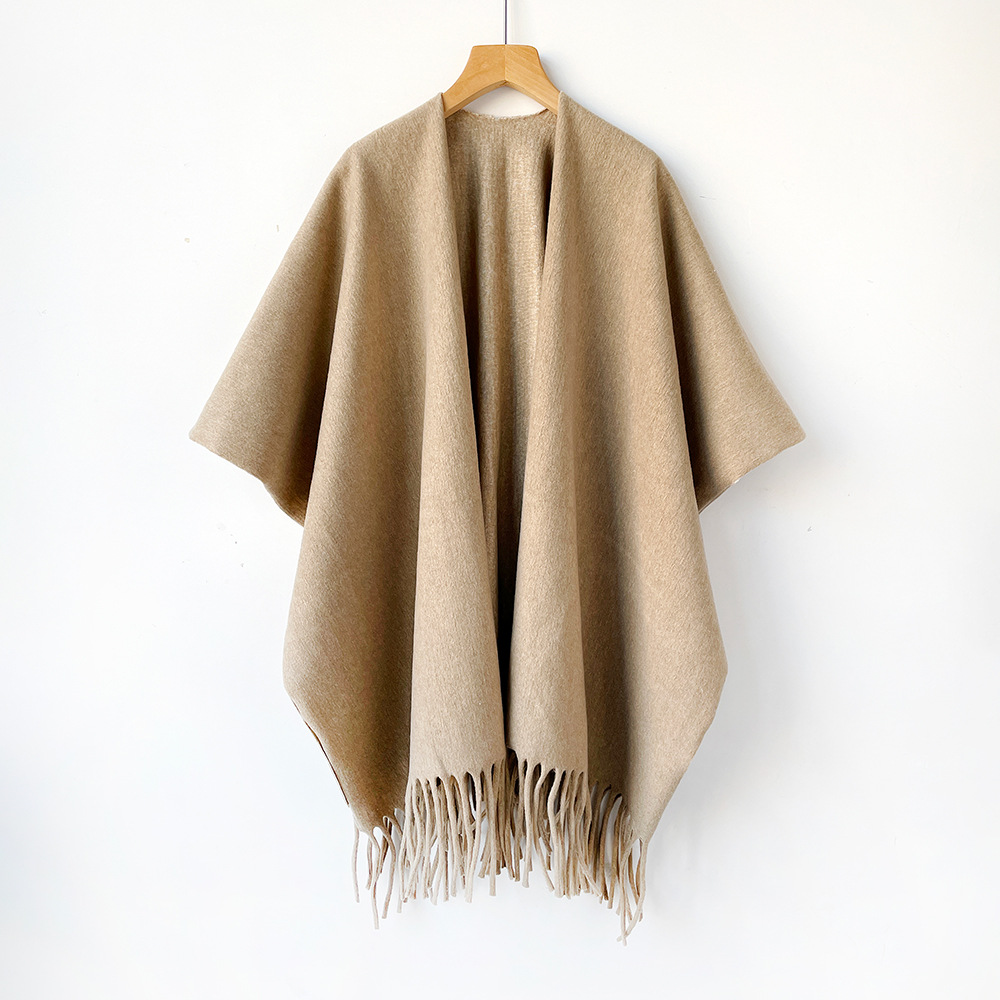 Poncho chaud pour femme, châle ethnique épais à franges, châle de voyage de luxe, écharpe d'extérieur, couverture, étole, hiver