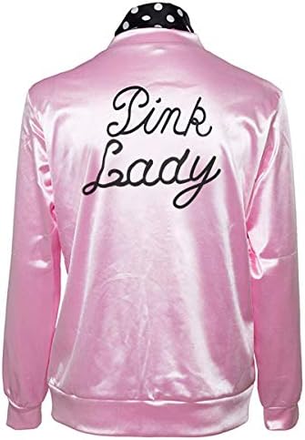 Veste en satin rose pour femmes, style années 1950, avec foulards, costume de cosplay d'Halloween, robe de soirée, manteau moderne style années 50