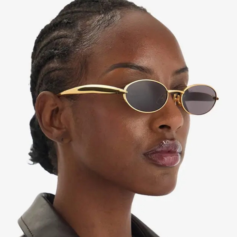 Marque de luxe cadre ovale lunettes de soleil femmes à la mode ronde petit cadre lunettes de soleil nuances classiques de haute qualité classique lunettes pour hommes
