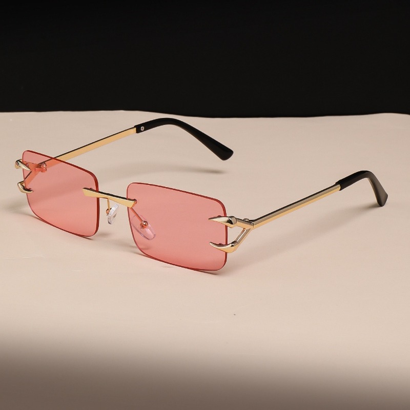 Lunettes modernes sans monture avec monture en métal, légères et durables, lunettes rectangulaires minimalistes, accessoire de mode unisexe