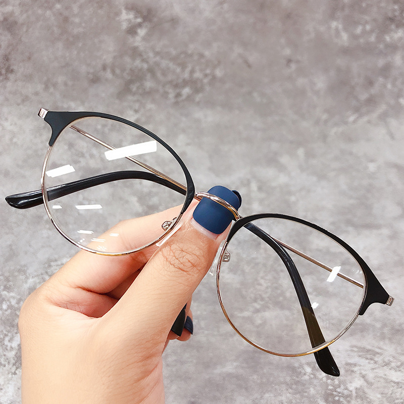 Lunettes de lecture à monture ronde Vintage pour hommes et femmes, verres d'ordinateur en métal pour myopie, lunettes décoratives, lentilles de repos