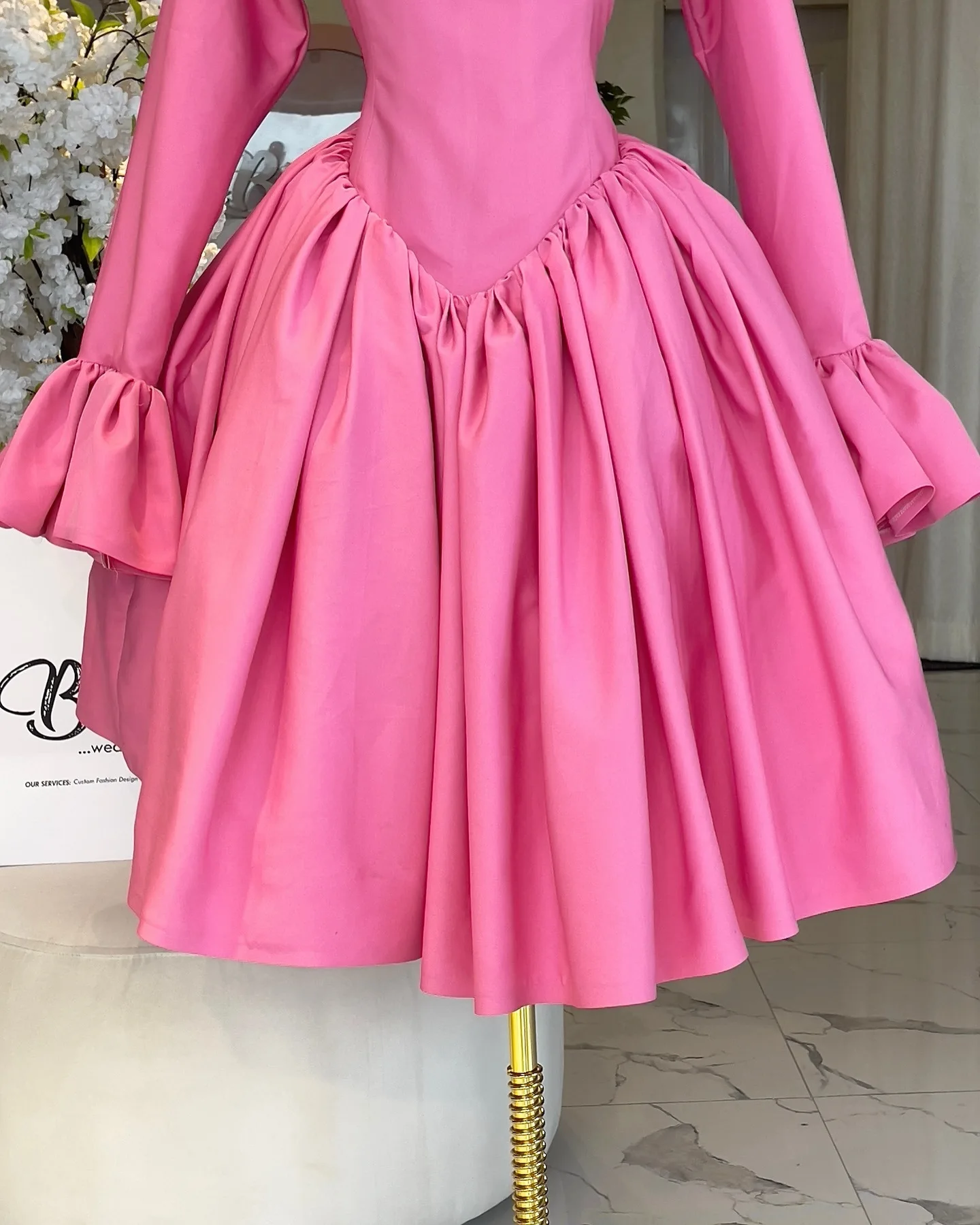 Robe mi-longue pour femmes, ligne A, plissée, col rond, décontractée, élégante, rose, tenue de soirée, taille haute, nuit, mariage, à lacets