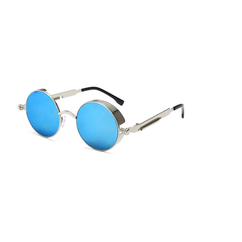Lunettes De soleil Steampunk en métal pour hommes et femmes, rondes à la mode, marque De styliste, Vintage, haute qualité, Oculos De Sol 2025