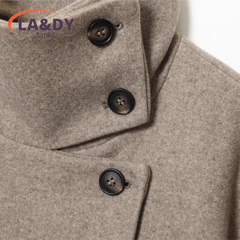 Veste à col montant pour femme, décontractée, manches longues, avec boucle de manchette, élégante, Chic, vêtements d'extérieur, nouvelle collection automne-hiver 2026