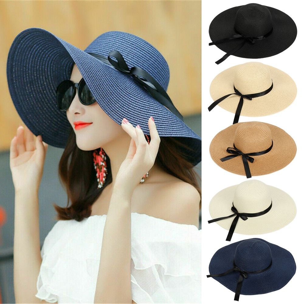 Casquette de paille pour femmes, visières pliables, chapeau de plage, chapeau de soleil