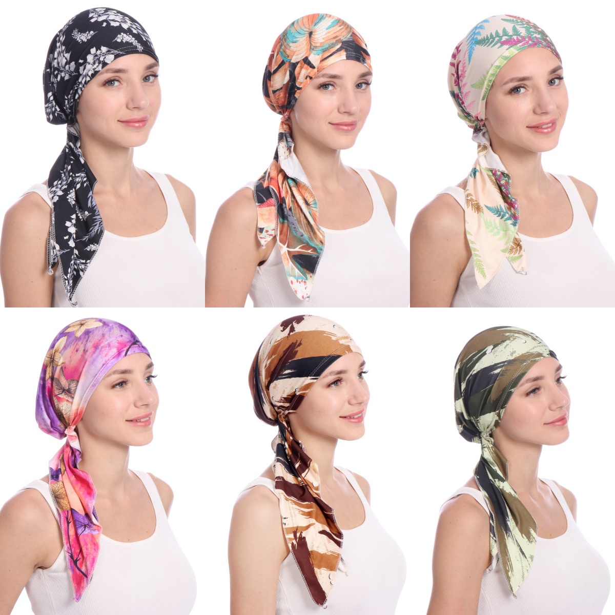 Bonnet Turban Imprimé Tendance pour Femme, Sous-Hijab Musulman, Couvre-Chute de Cheveux, Bonnets, Foulard à Longue Queue, Bandana Extensible