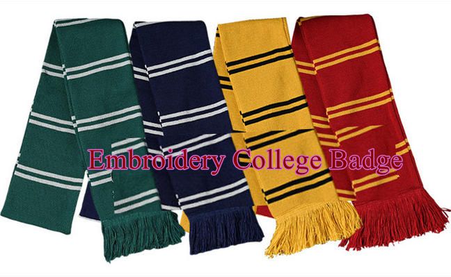 Nouveau Harryy Potter écharpe chaude épaisse Serpentard Poudlard collège Badge Serdaigle Hermione Gryffondor gland écharpe accessoires cadeaux
