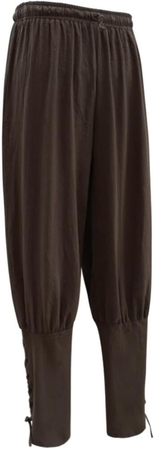 1 pantalon à bandes à la cheville pour hommes et femmes, pantalon de Cosplay de Pirate Viking médiéval, pantalon Renaissance pour adultes