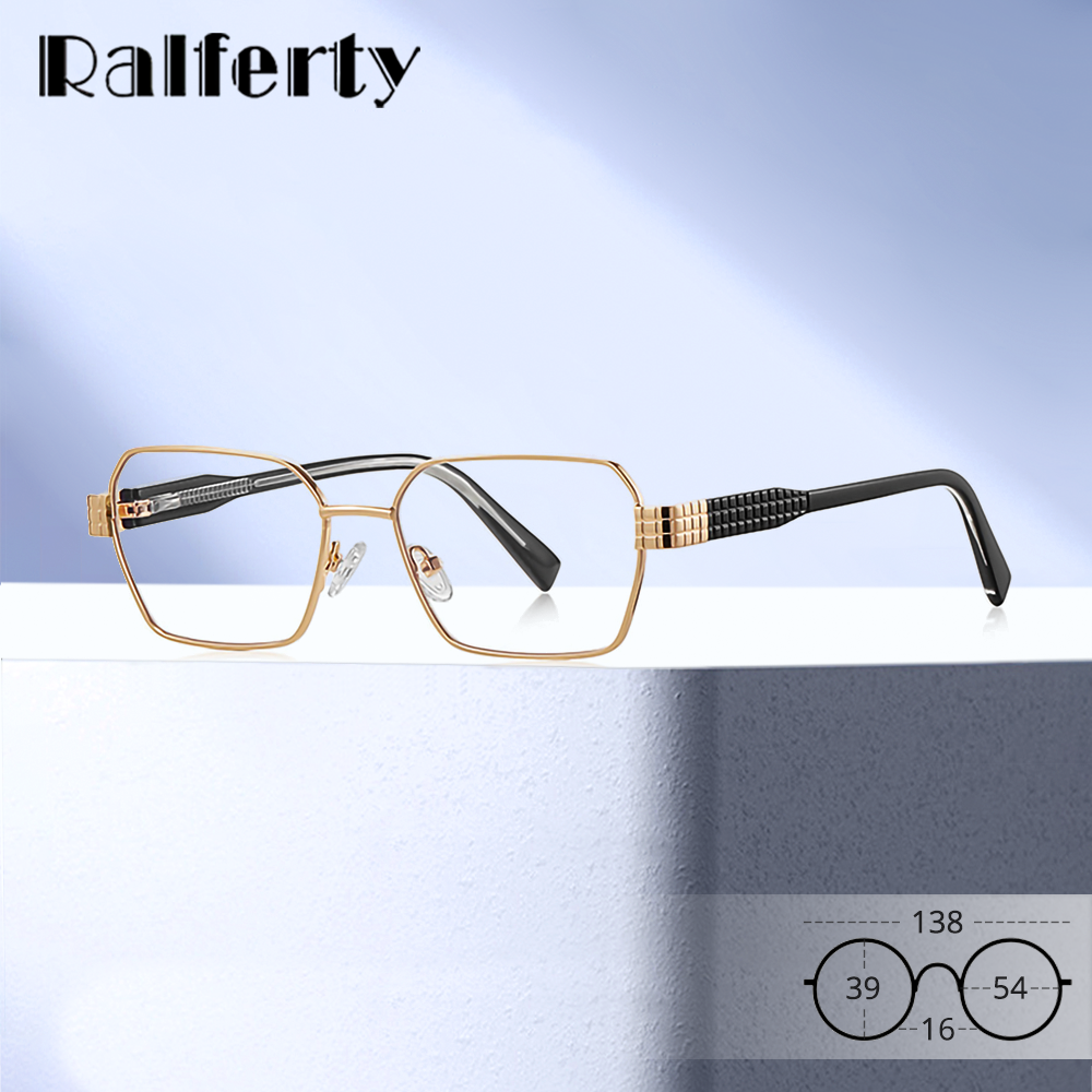 Montures de lunettes de mode femmes hommes marque de luxe concepteur lunettes en métal doré Prescription cadre optique sans qualité lunettes Spectacle
