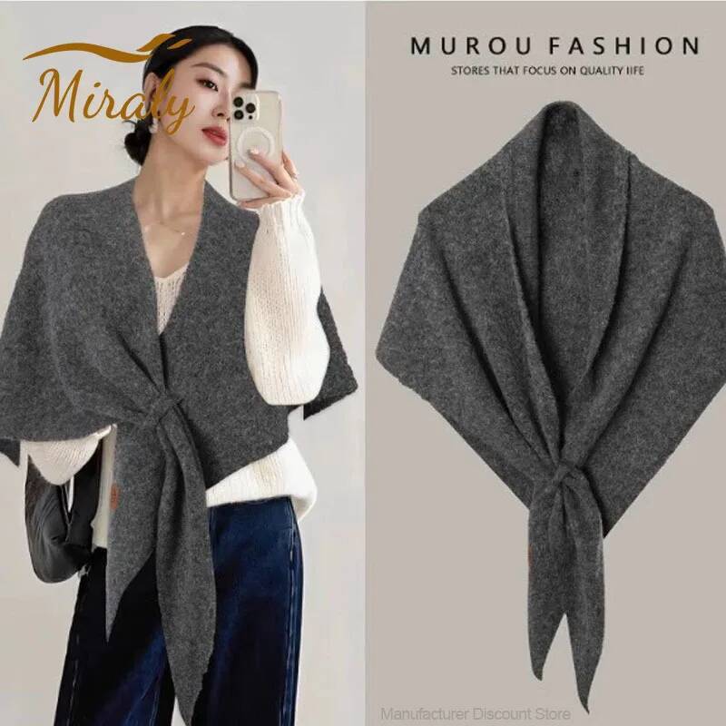 Nouveau 2026, Châle Écharpe Femme en Laine Cachemire de Haute Qualité, Tricoté, Cardigan, Cape, Écharpe de Pull, Cadeau