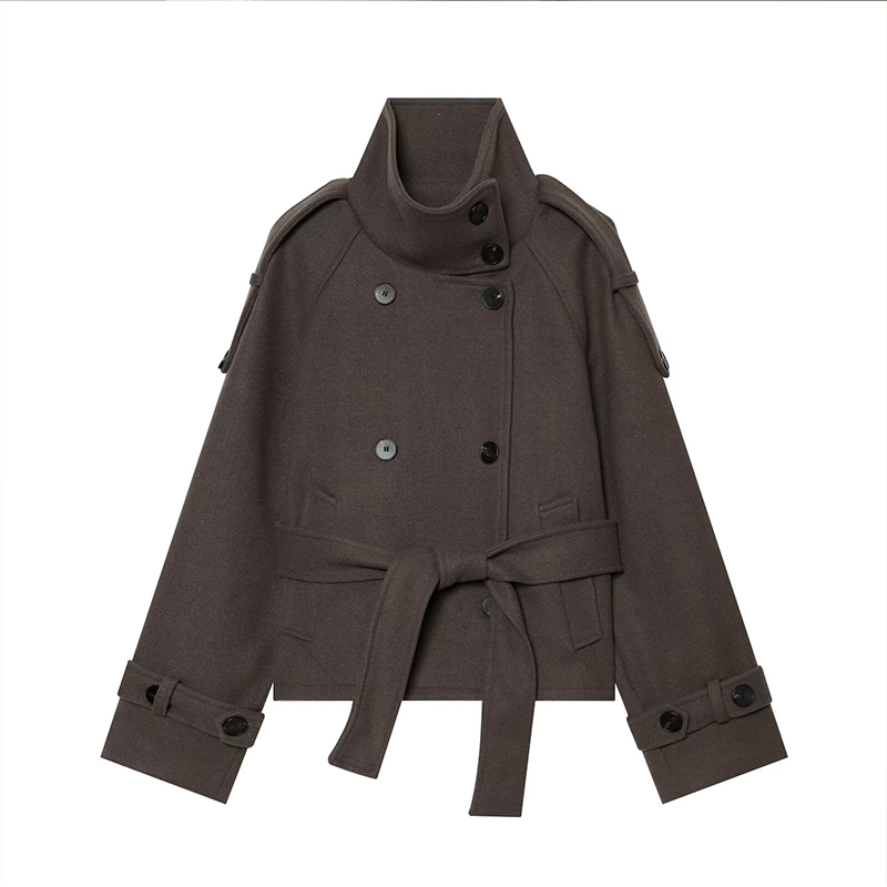 Nouvelles vestes pour femmes automne 2026, mode décontractée, col haut, manteaux chauds en laine pour l'automne, manteaux chics pour femmes, vêtements d'extérieur pour jeunes.