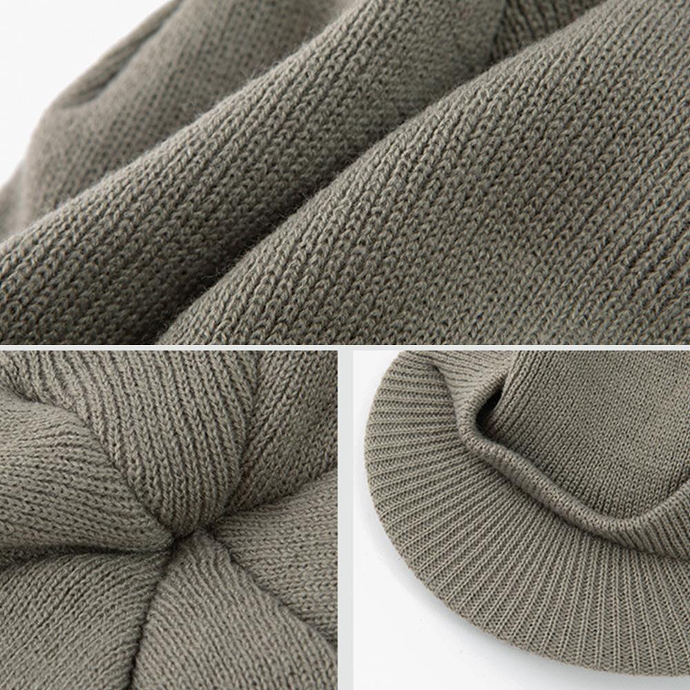 Bonnet d'hiver pour homme, bonnet doux et tendance, unisexe, à bord court, chaud, tricoté, épais, à visière, pour sports de plein air, en laine