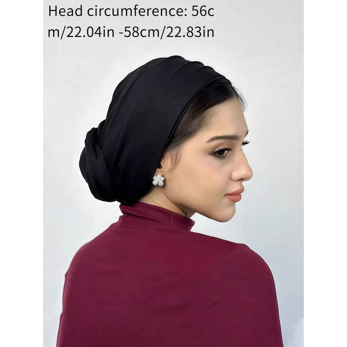 Foulard de couleur unie avec cravate musulmane islamique, foulard de Style ethnique rétro, élasticité réglable, adapté à toutes les saisons, 1 pièce