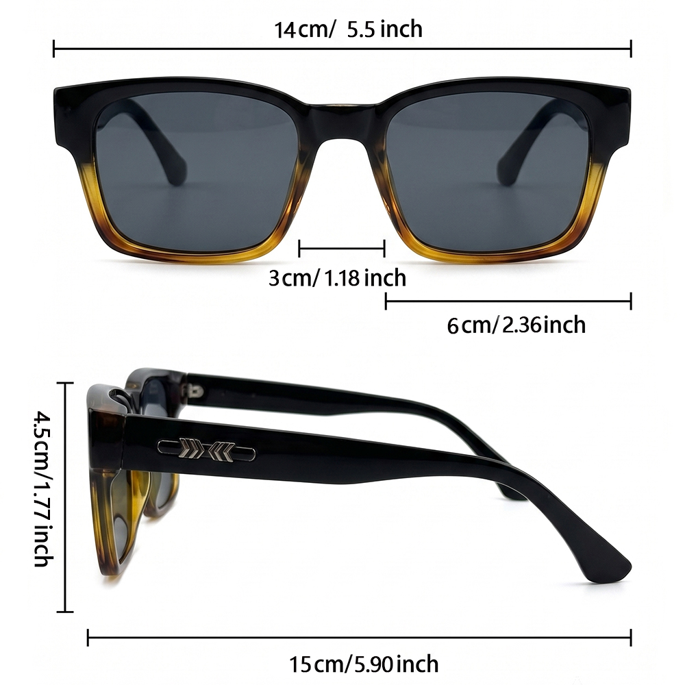 Lunettes de soleil polarisées carrées de qualité pour hommes, monture en métal, UV400, unisexes, pour voyages, randonnée, plage, pêche