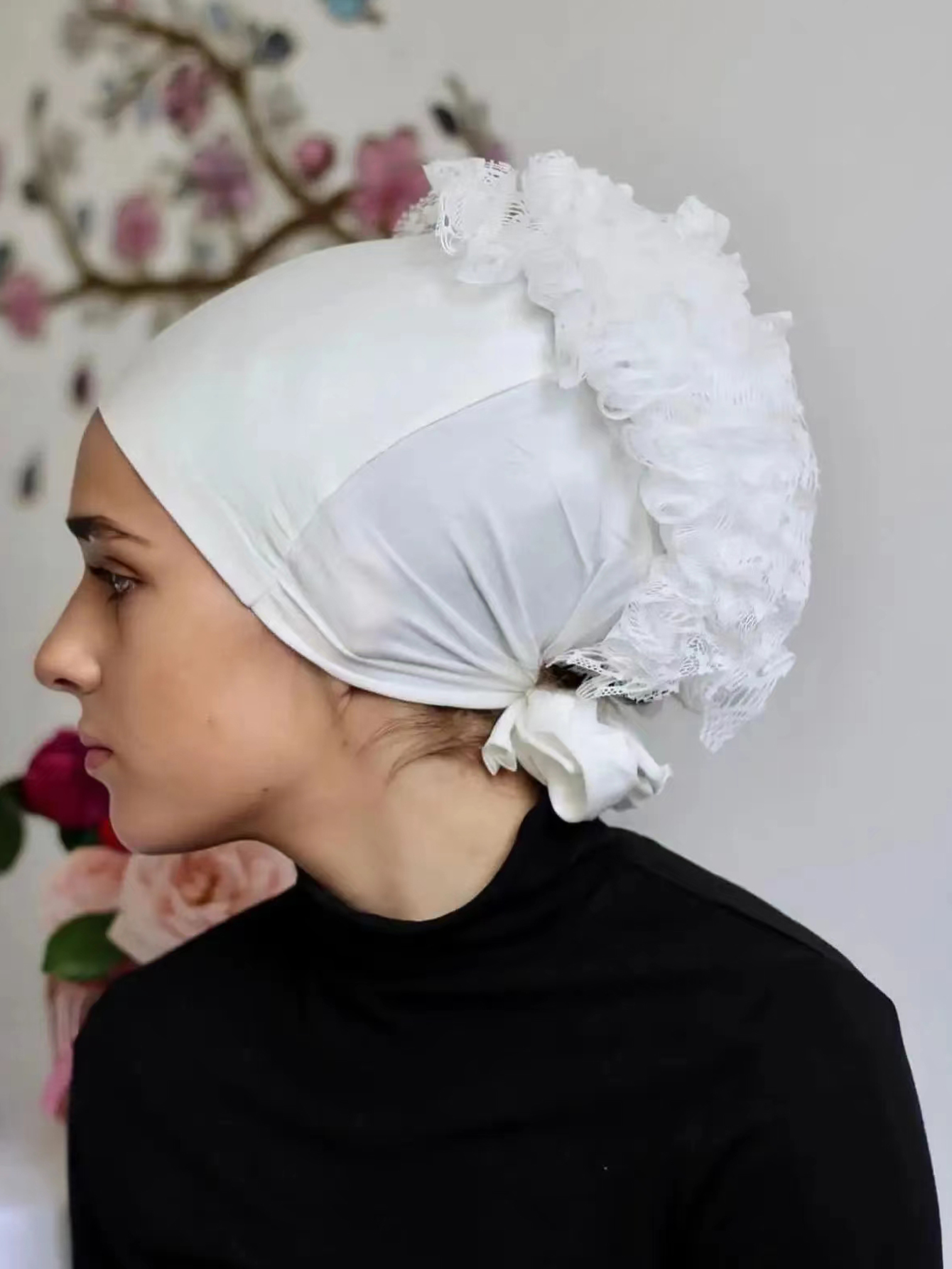 Turban Hijab de couleur unie pour femmes, à la mode, décor floral, couvre-chef du Ramadan, écharpe pour la vie quotidienne, multicolore disponible