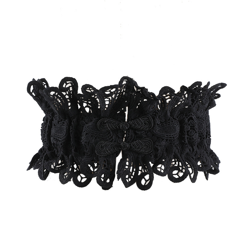 Ceinture Corset Élastique Large en Dentelle pour Femme – Idéale pour Robes, Soirées et Tenues de Bureau (Ceinture de Taille)