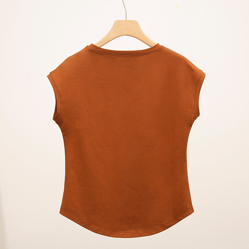 T-shirts amples pour femmes Été 2026 – Hauts à col rond et manches chauve-souris avec lettres – Coton élastique – Basiques Blanc Noir Rose