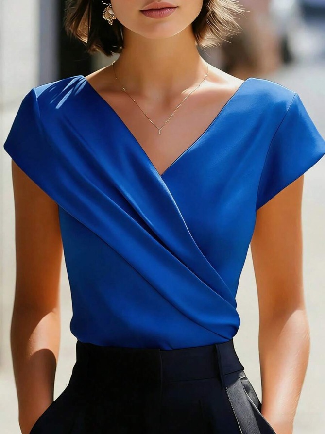 Chemisier blanc en dentelle à manches courtes pour femme – Hauts élégants et chemises tendance – Offres été 2026 pour jeunes femmes