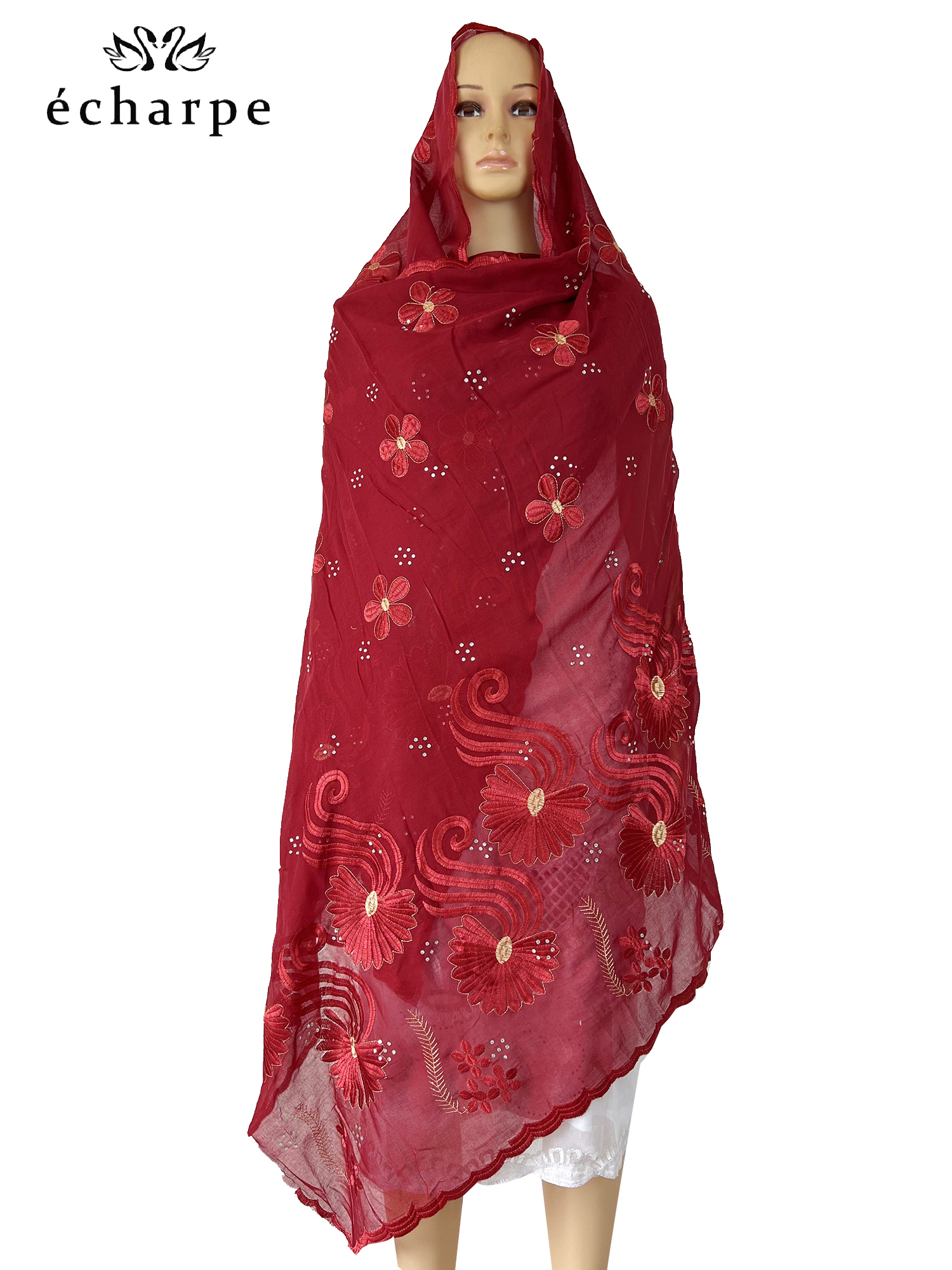 Écharpe de Dubaï pour femmes musulmanes, Hijab africain 2022 coton, Islam Hijab, Pashmina, Turban, Écharpe de sauna, Châles brodés, Nouveau, 100%