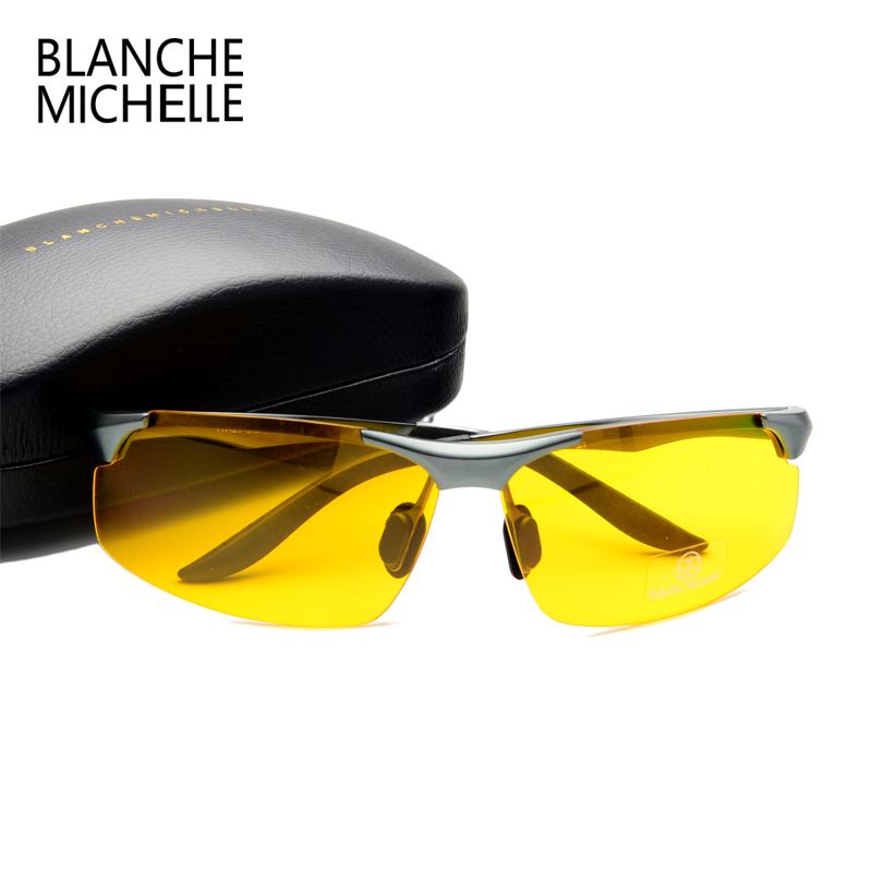 Lunettes de soleil polarisées en aluminium et magnésium pour hommes, pour sport, conduite, Vision nocturne, pêche, UV400, sans monture, 2024