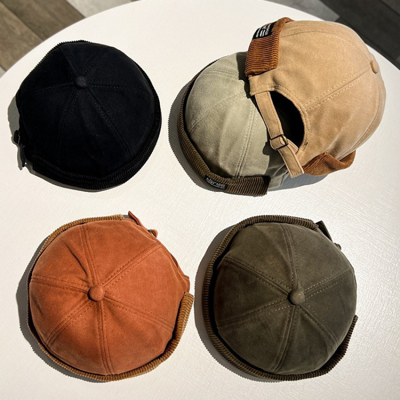 Chapeau unisexe en velours côtelé sans bords, respirant, Hip Hop, pour propriétaire, pour hommes et femmes, casquette de Melon, Streetwear, chapeau Hip Hop réglable