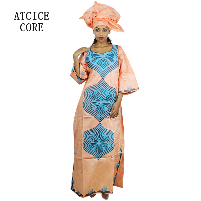 Robes africaines pour femmes, manches 3/4, robe grande taille avec écharpe