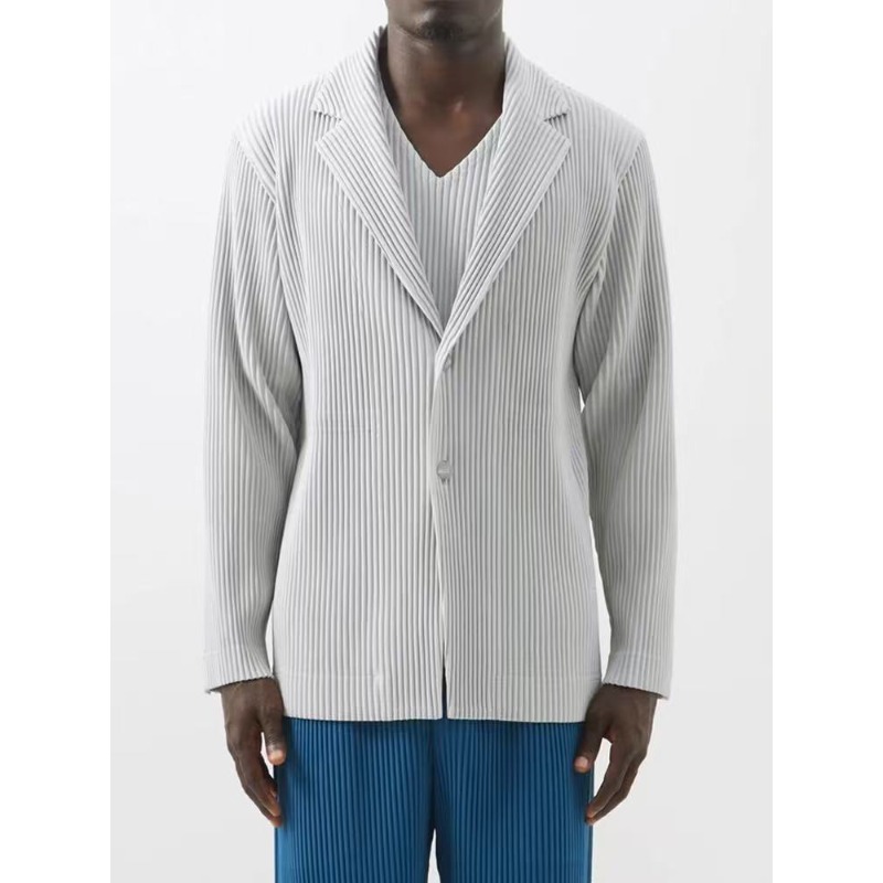 Miyake – costume plissé pour hommes, nouvelle veste ample drapée + pantalon droit plissé à jambes larges, pantalon occidental décontracté d'été, automne 2025