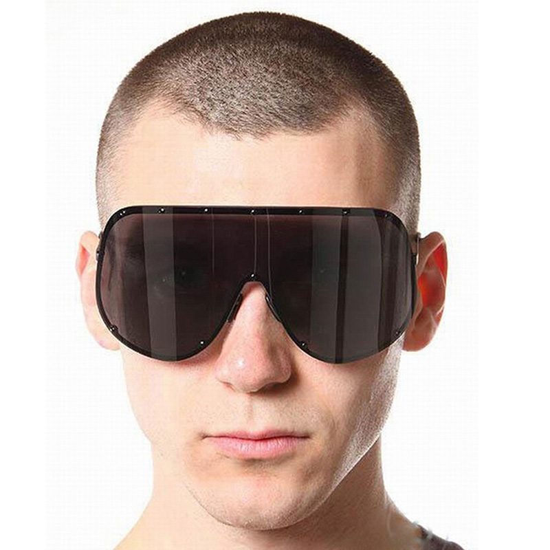 Lunettes de soleil surdimensionnées polarisées pour hommes et femmes, style bouclier grand format