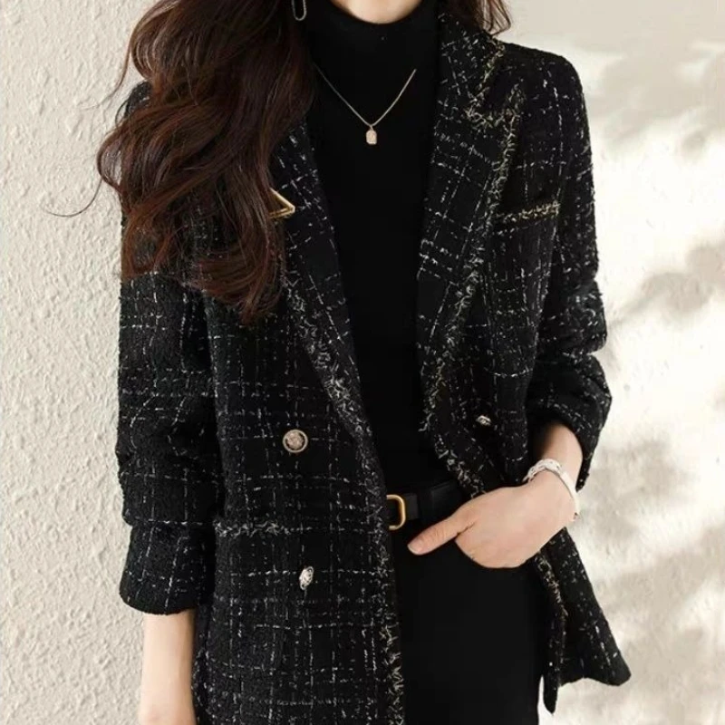 Femmes 2025 nouveau automne hiver Style coréen matelassé épaissi Tweed jolie pochette manteau artistique rétro Premium Trench Vintage