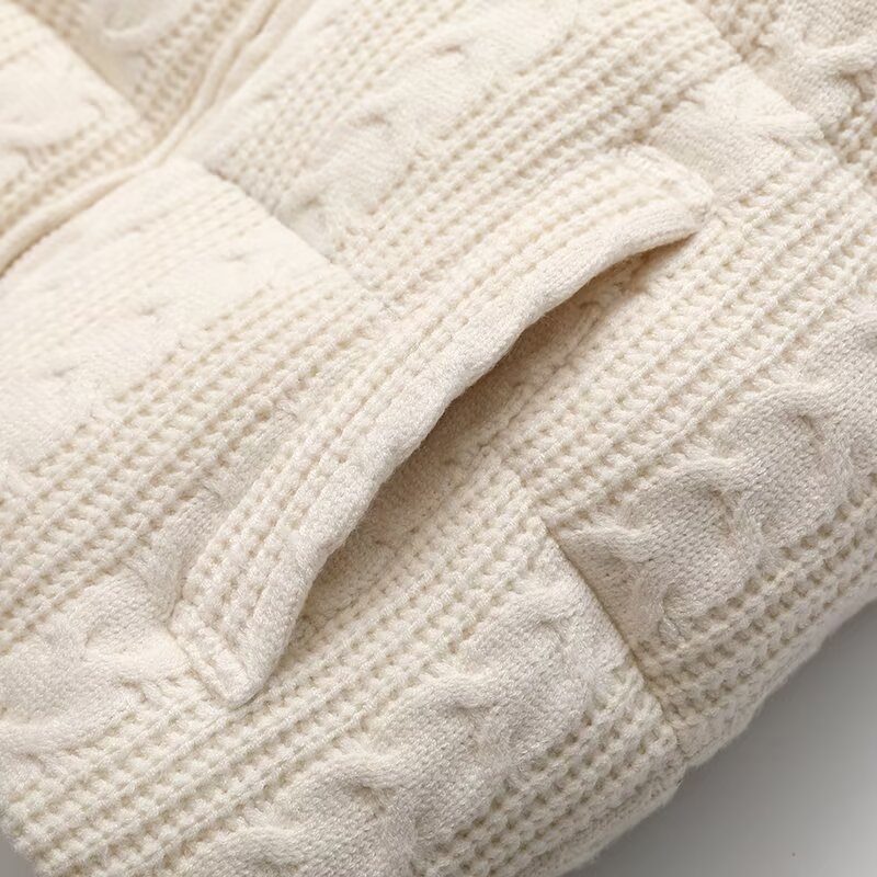 Gilet en tricot pour femme, manteau sans manches beige, veste unie, style streetwear tendance 2024, inszart