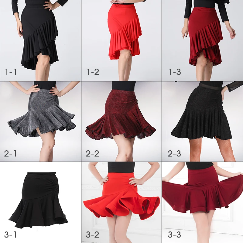 Jupe de danse latine pour femmes, robe de danse de salle de bal, Tango Rumba