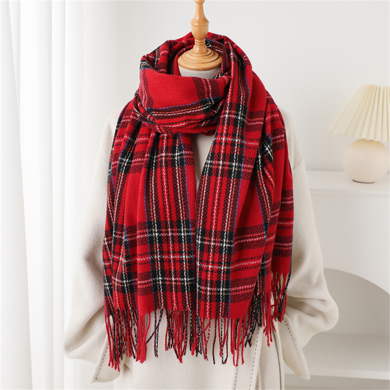 Marque de luxe Plaid hiver femmes cachemire écharpe chaud foulard Pashmina dame châles et enveloppes décontracté gland foulards silencieux