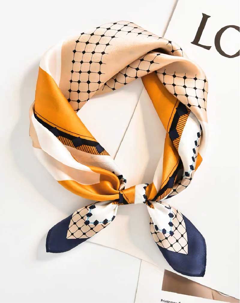 Foulard carré multifonctionnel en Satin pour femmes, 100% soie de mûrier, 53x53cm, bandeau, ruban pour cheveux, foulard Bandana
