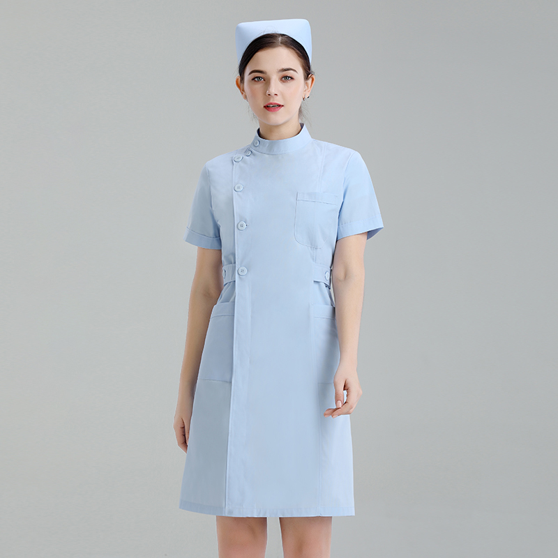 Uniformes médicaux Robe blanche pour femme, vêtements de travail vétérinaires, robe de médecin, veste d'automne, vêtements de spa pleine longueur, vêtements de beauté