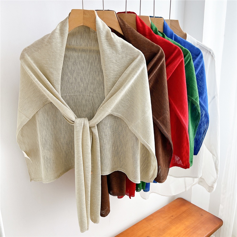 Nouveau châle triangulaire en laine mélangée pour femme, version T 2026, écharpe enveloppante pour l'automne et l'hiver, épaissie et tricotée pour garder les épaules au chaud