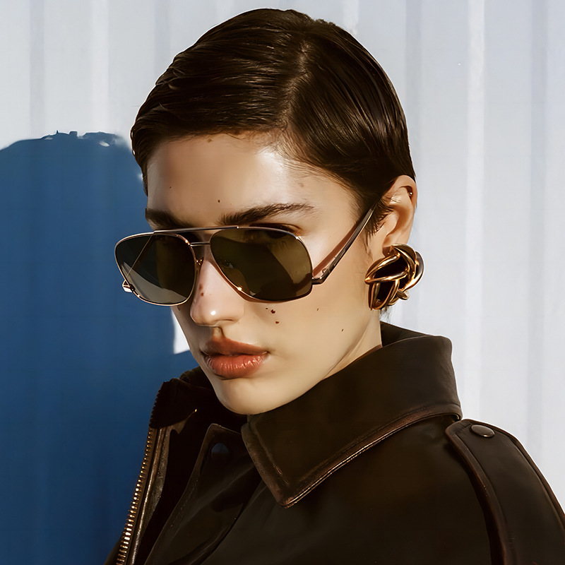 Mode grand cadre ovale lunettes de soleil femme Vintage Punk métal cadre lunettes de soleil hommes luxe tendance nuances UV400 lunettes