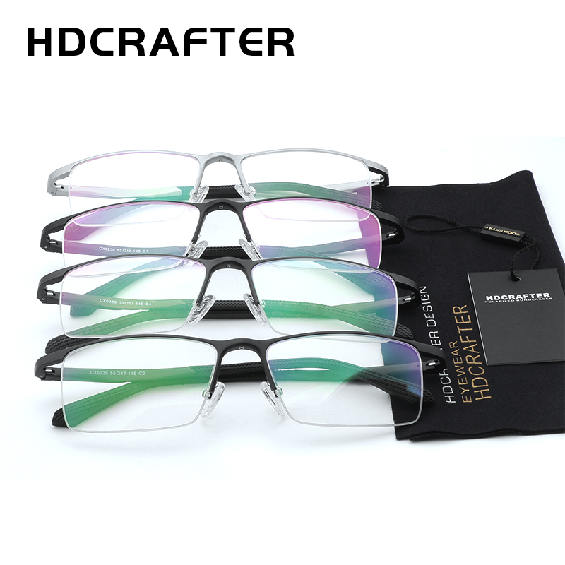 HDCRAFTER – lunettes de vue pour hommes et femmes, monture optique en métal, marque de styliste, verres de lecture clairs