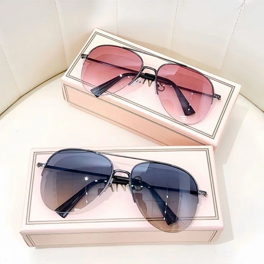 Lunettes de soleil dégradées pour hommes, nouvelle mode, pilote à grande monture, Design Anti-reflet, Lunette UV400